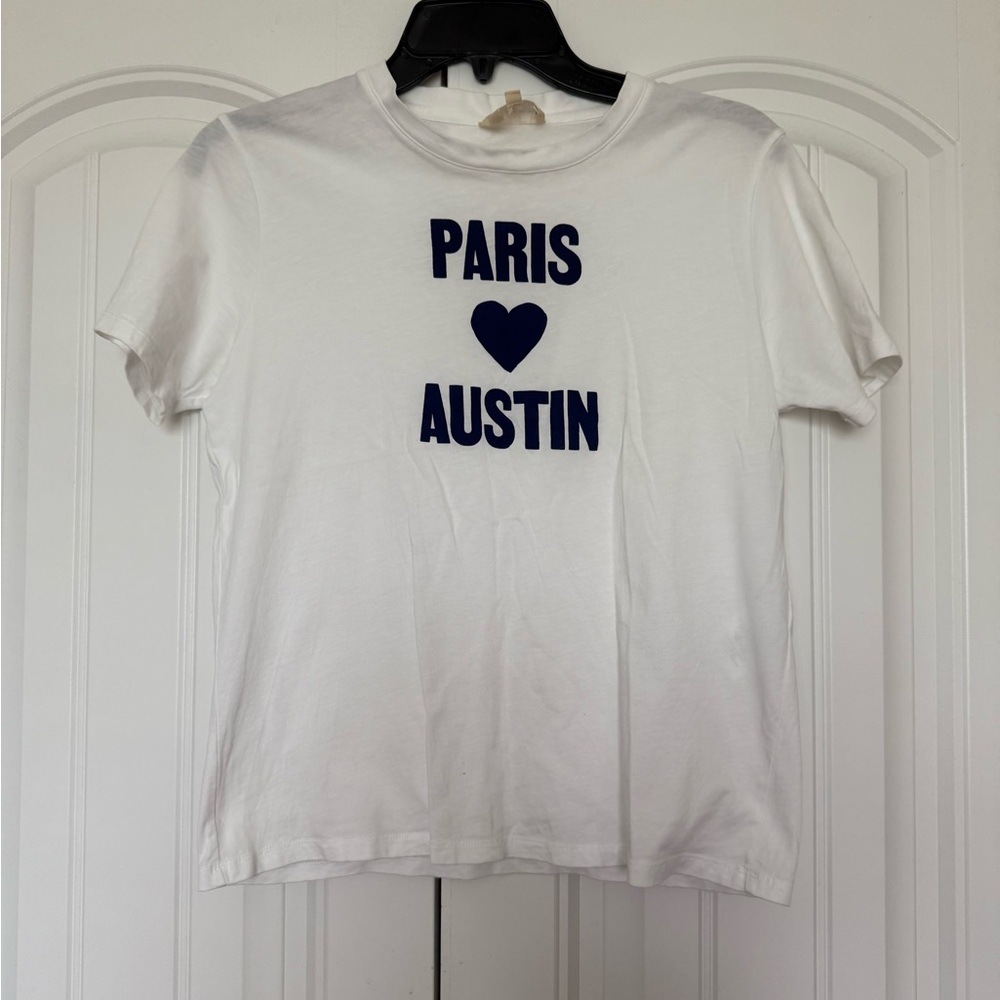 Sezane t shirt white Austin ❤️ Paris size xs limited edition great condition